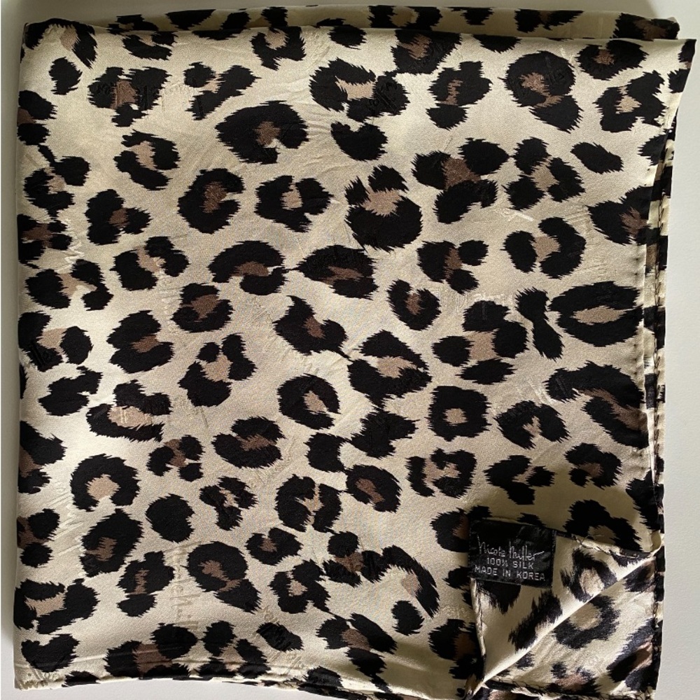 Nicole Miller Silk Animal Print Scarf.
